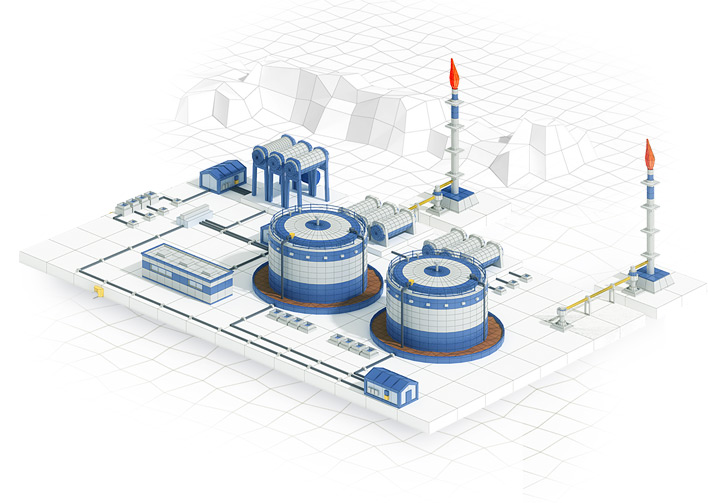 Stationary oil treatment plants
